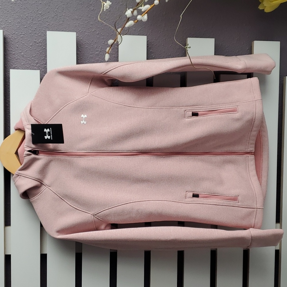 Under Armour Light pink XS zipper sweater with pockets